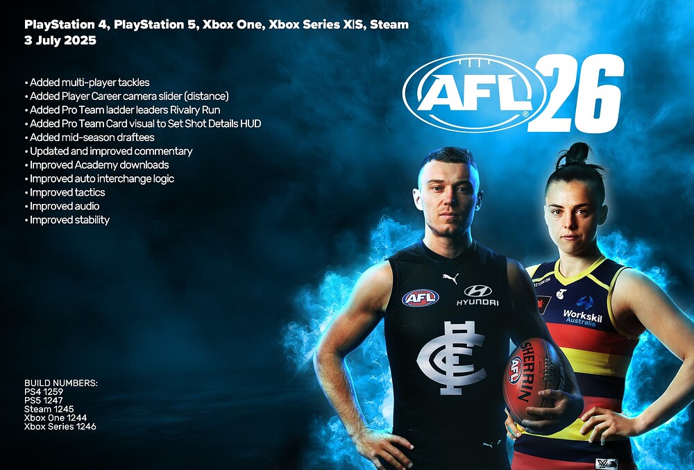 AFL26 3 July Update